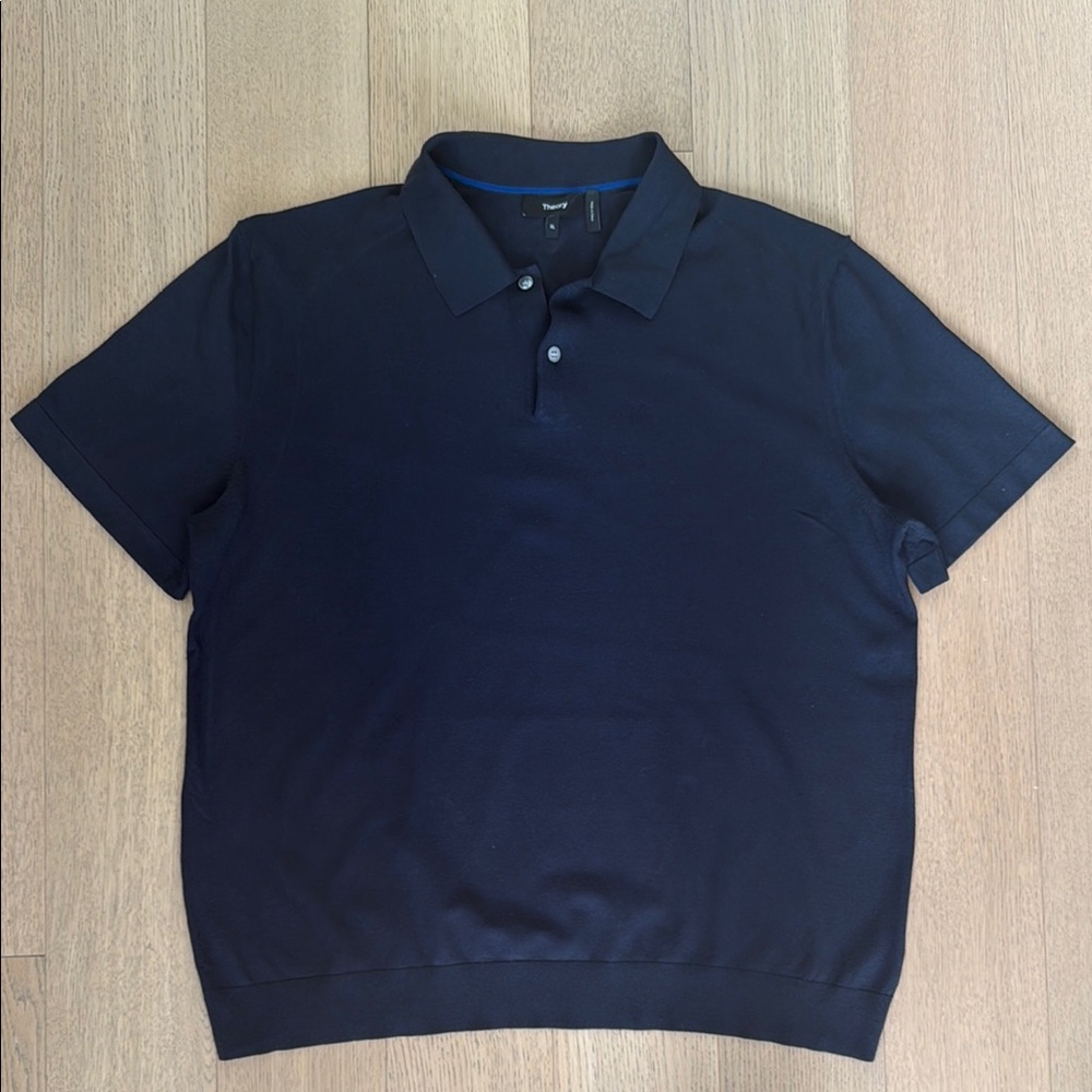 Theory Navy Blue Goris Polo Shirt Size XL